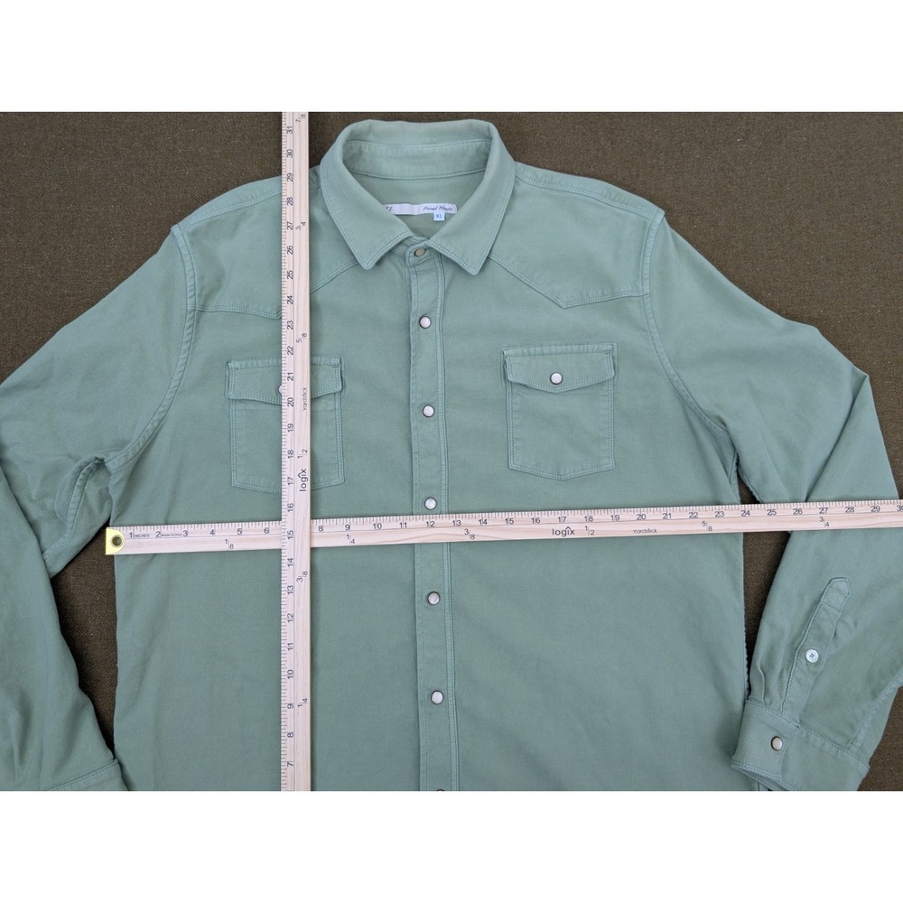 Teleria Zed TZ Roper Pearl Snap Shirt Men's XL Western Shirt Olive - Picture 4 of 8